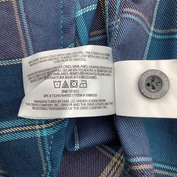 Orvis Mens Long Sleeve Button Up Flannel Shirt Size Large - Picture 7 of 7